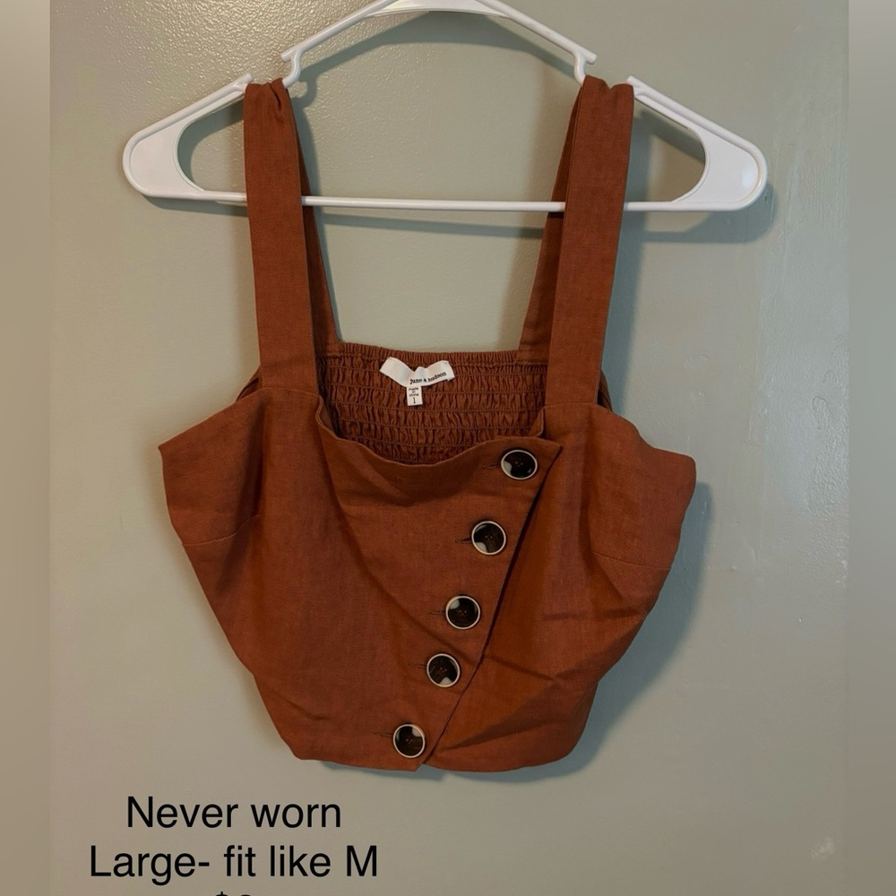 June & Hudson Rust Crop Top